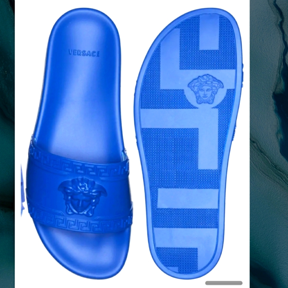 NEW Versace Medusa Slide Sandal - Royal Blue EU 44